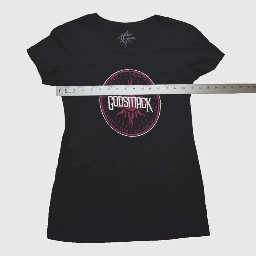 Godsmack When Legends Rise Womens Sun Logo Black Shirt New Medium - Picture 4 of 7